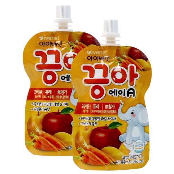 Combo 2 Nước ép trái cây Ivenet Puree A (táo, lê, xoài, cà rốt) 80ml