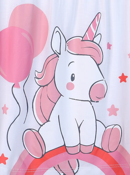 Đầm thun bé gái CF G0820015 (Trắng)