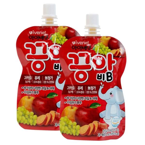 Combo 2 Nước ép trái cây Ivenet Puree B (táo, lê, nho, khoai lang) 80ml