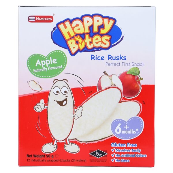 Bánh Gạo Ăn Dặm Cho Trẻ Em Happy Bites Táo 50g