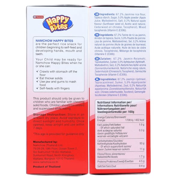 Combo 2 Bánh Gạo Ăn Dặm Cho Trẻ Em Happy Bites Táo 50g