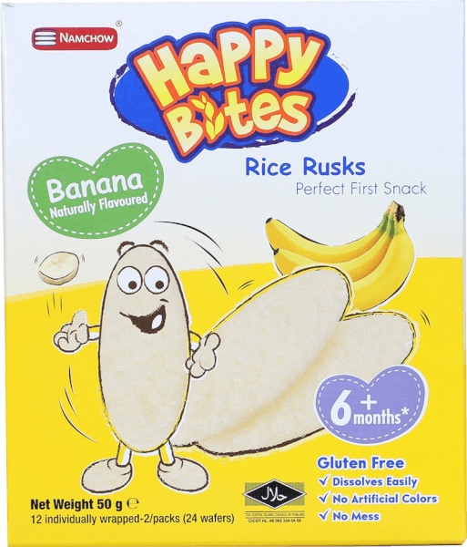 Bánh Gạo Ăn Dặm Cho Trẻ Em Happy Bites Chuối 50g
