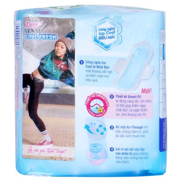 Băng vệ sinh Diana Sensi Cool Fresh Siêu Mỏng Cánh 23cm