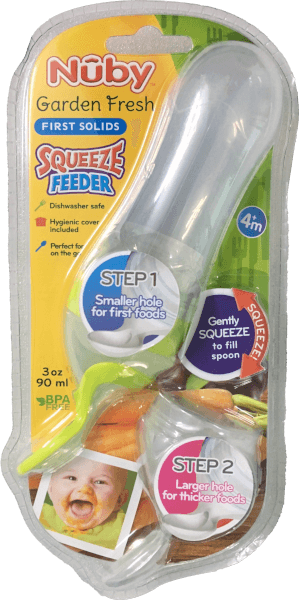 Bình thìa ăn bột Nuby, 2 bước hoàn toàn mới. (Xanh lá cây)