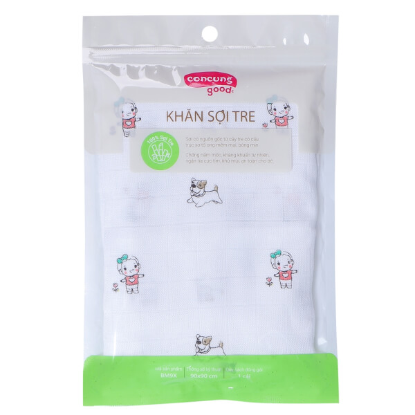 Khăn gạc sợi tre ConCung Good BM9X 90x90 (cm)