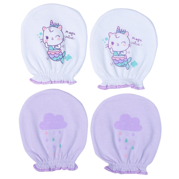 Bao tay sơ sinh thun 2 đôi CF I0420011 (NB,Tím)