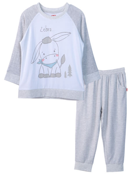 Bộ thun mặc nhà bé trai dài CF B1020019 (Xám)