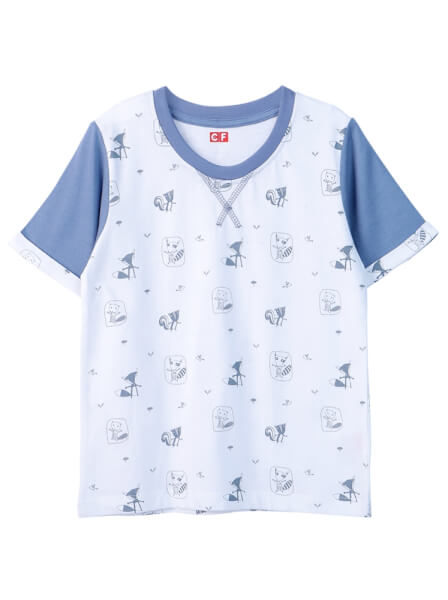 Bộ áo quần thun mặc nhà bé trai ngắn CF B0920002 (Trắng)