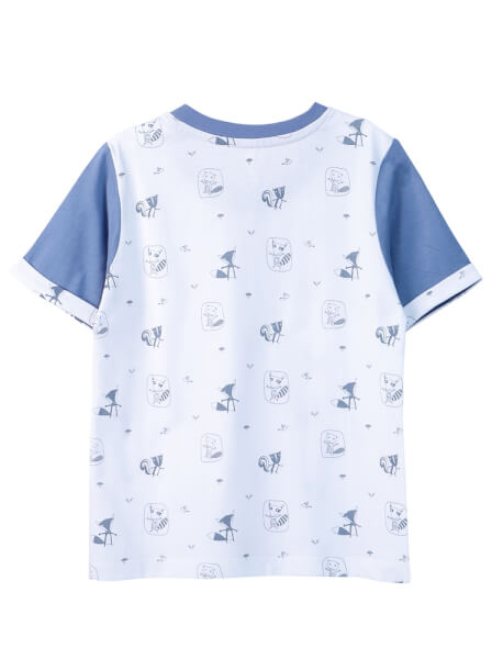 Bộ áo quần thun mặc nhà bé trai ngắn CF B0920002 (Trắng)