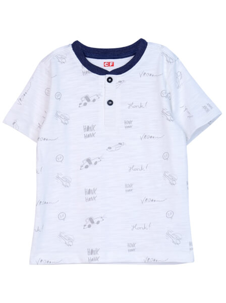 Bộ thun bé trai ngắn CF B0720006 (6Y,Trắng)