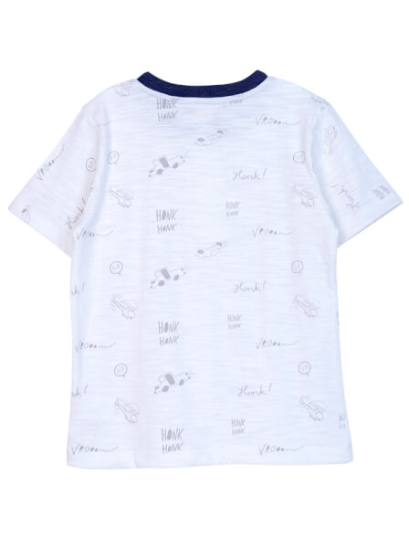 Bộ thun bé trai ngắn CF B0720006 (6Y,Trắng)