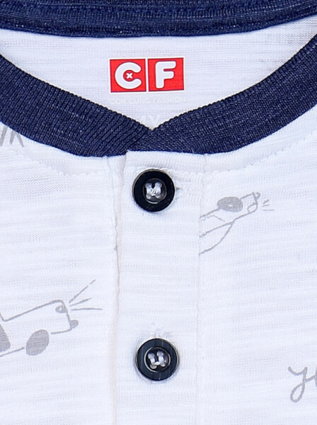 Bộ thun bé trai ngắn CF B0720006 (6Y,Trắng)