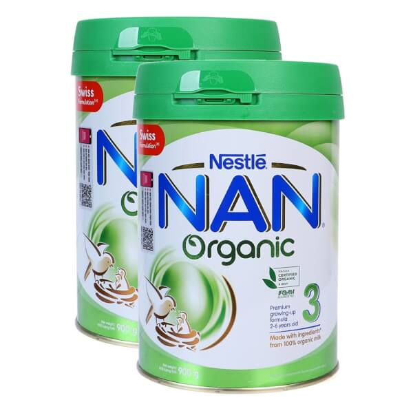 Combo 2 lon Sữa Nan Organic 3 900g (2-6 tuổi)