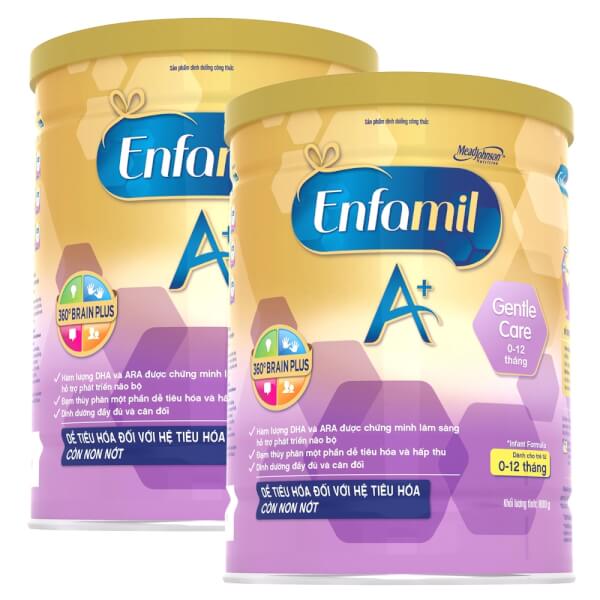 Combo 2 lon Sữa Enfamil A+ Gentle Care Infant Formula 800g (0-12 tháng)