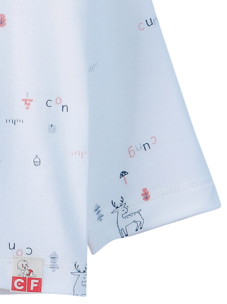 Bộ sơ sinh dài Modal CF I0820004 (3M/6M/9M,Trắng họa tiết)