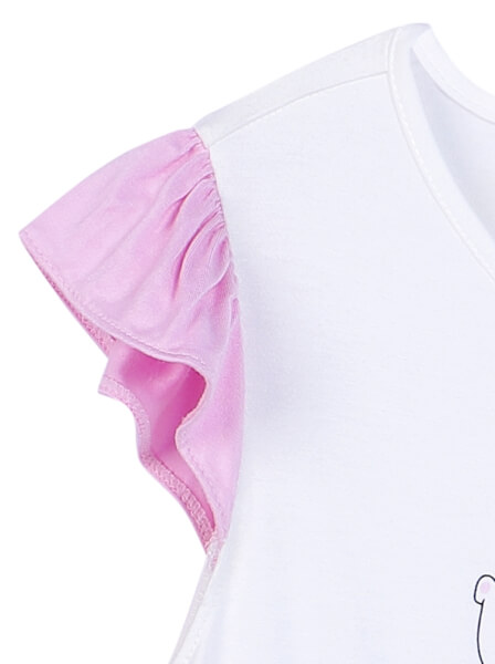 Bộ thun bé gái ngắn mặc nhà CF G1120007 (Hồng)