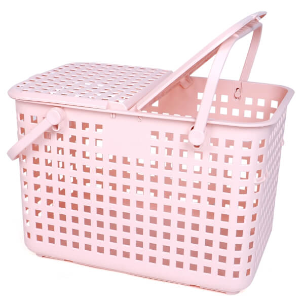 Giỏ xách quai giữa Nachi có nắp - hồng nhạt