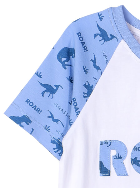 Bộ thun mặc nhà bé trai ngắn CF B1120005 (3-4Y,Trắng)