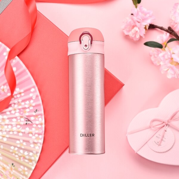 Bình giữ nhiệt Diller 480ml (inox 304+ 316)- Hồng