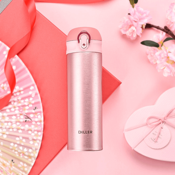 Bình giữ nhiệt Diller 480ml (inox 304+ 316)- Hồng