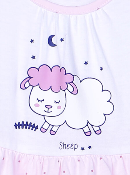 Đầm thun bé gái mặc nhà CF G1220032 (1-6 tuổi,Hồng)