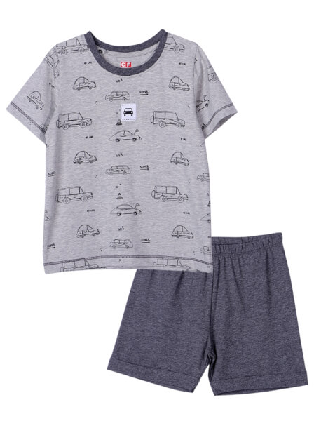 Bộ áo quần bé trai ngắn mặc nhà CF B1220037 (1-6 tuổi,Xám)