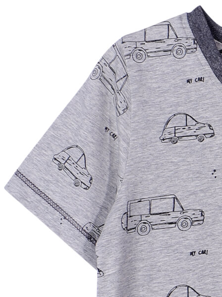 Bộ áo quần bé trai ngắn mặc nhà CF B1220037 (1-6 tuổi,Xám)