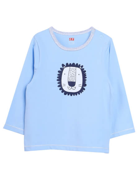 Bộ áo quần thun bé trai dài CF B1020004 (9-24M,Xanh)