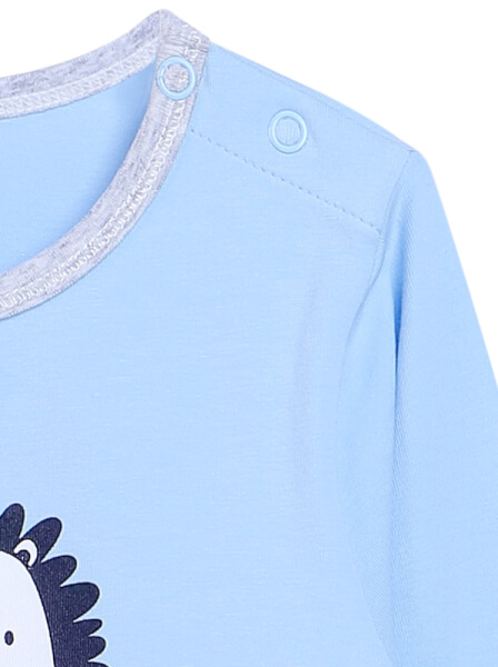 Bộ áo quần thun bé trai dài CF B1020004 (9-24M,Xanh)