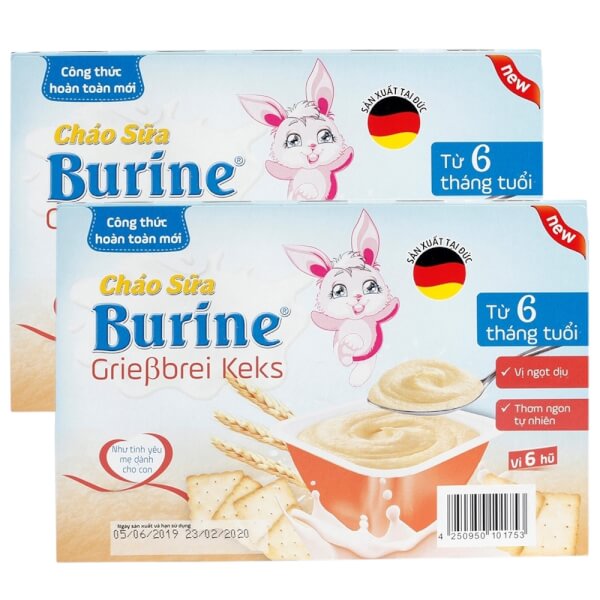Combo 2 Cháo sữa Burine Grieβbrei Keks dành cho trẻ từ 6 tháng tuổi 300g
