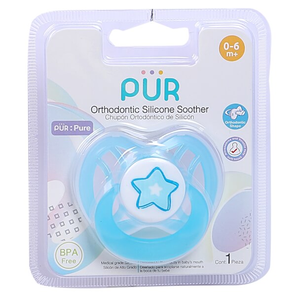 Ty ngậm Pur chỉnh nha, cho bé 0-6 tháng (xanh)