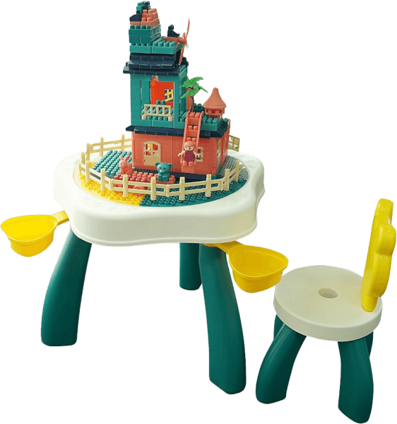 Bộ bàn ghế học tập và xếp hình lego CY210317