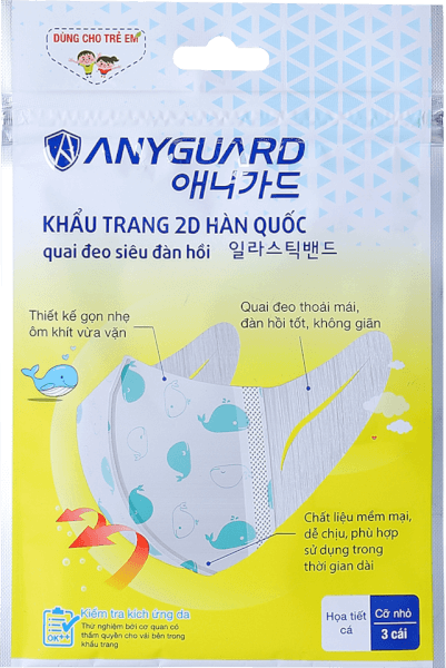 Khẩu trang trẻ em Anyguard (3 cái/ túi)