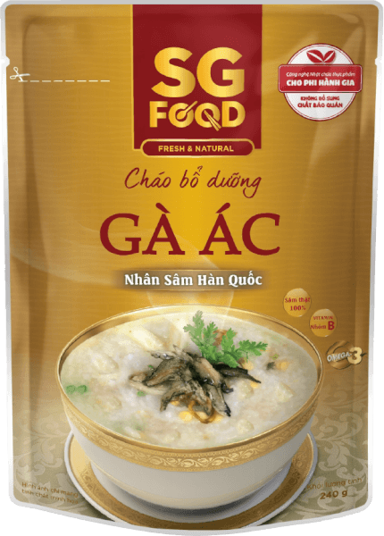 Cháo bổ dưỡng gà ác nhân sâm, SG Food, 240g
