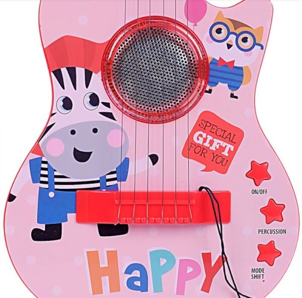 Đàn guitar điện tử có nhạc  JS040775 (Hồng)