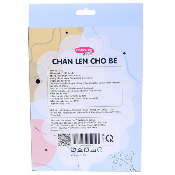 Chăn len cho bé ConCung Good (hồng)
