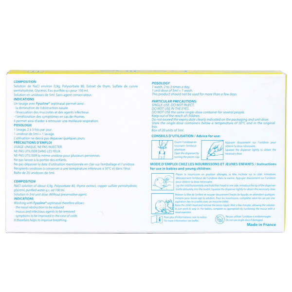 Nước muối sinh lý kháng khuẩn Fysoline (20 ống/ hộp)