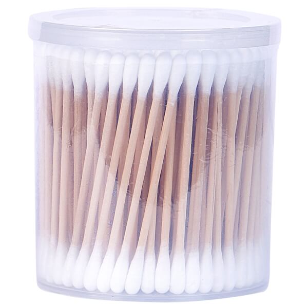 Tăm bông Hana hộp tròn lõi gỗ người lớn 200 chiếc