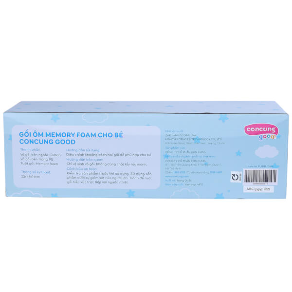 Gối ôm memory foam cho bé ConCung Good (Xanh)
