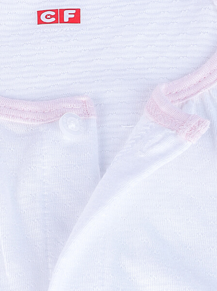 Bộ thun mặc nhà bé gái ngắn CF G0221003 (1-6Y,Trắng)