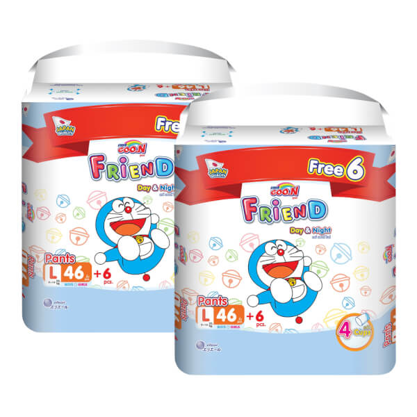 Combo 2 gói Tã quần Goon Friend Renew Super Jumbo (L, 46 miếng) + 6 miếng