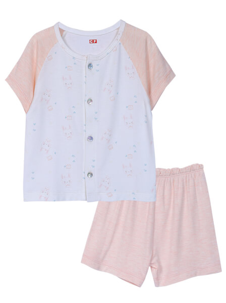 Bộ sơ sinh ngắn vải kháng khuẩn CF I0321005 (0-9M, Cam họa tiết)
