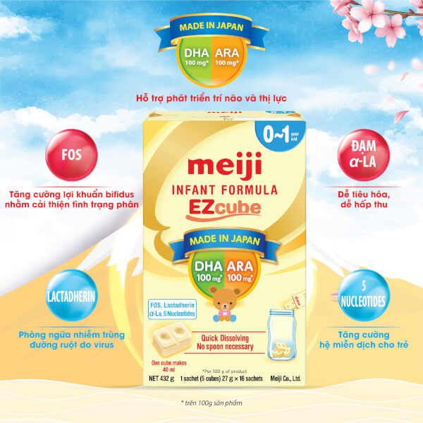 Sữa Meiji thanh Infant Formula 432g (0-12 tháng)