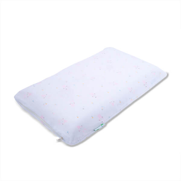 Gối cao su thiên nhiên Oval Baby nửa lõm màu hồng (Dorufoam)