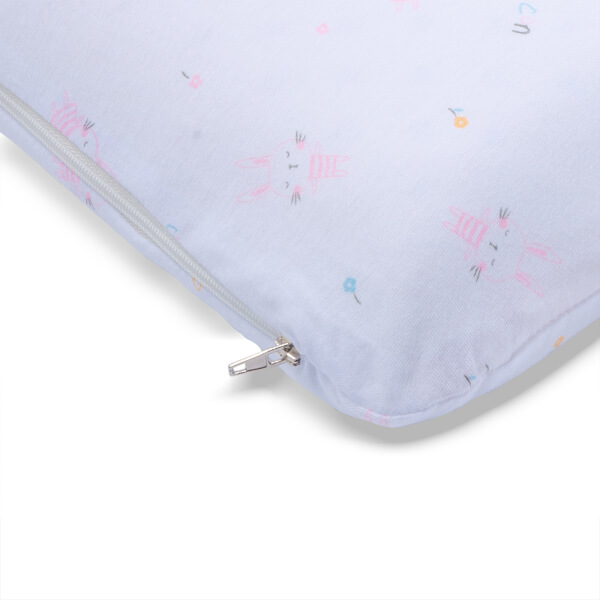 Gối cao su thiên nhiên Oval Baby nửa lõm màu hồng (Dorufoam)