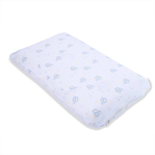 Gối cao su thiên nhiên Oval Baby nữa lõm màu xanh