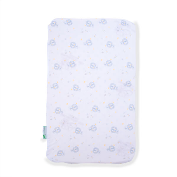 Gối cao su thiên nhiên Oval Baby nữa lõm màu xanh