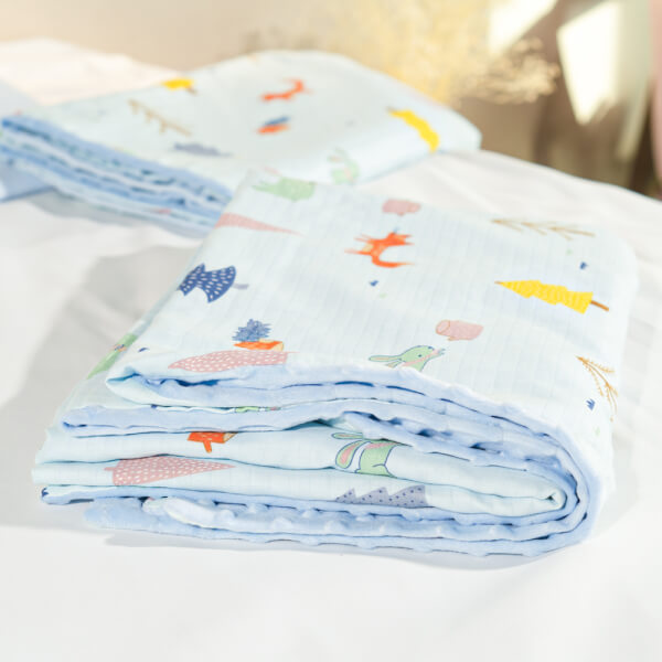 Chăn xô 2 lớp cho bé ConCung Good TOW21003 (75*100cm, Xanh)