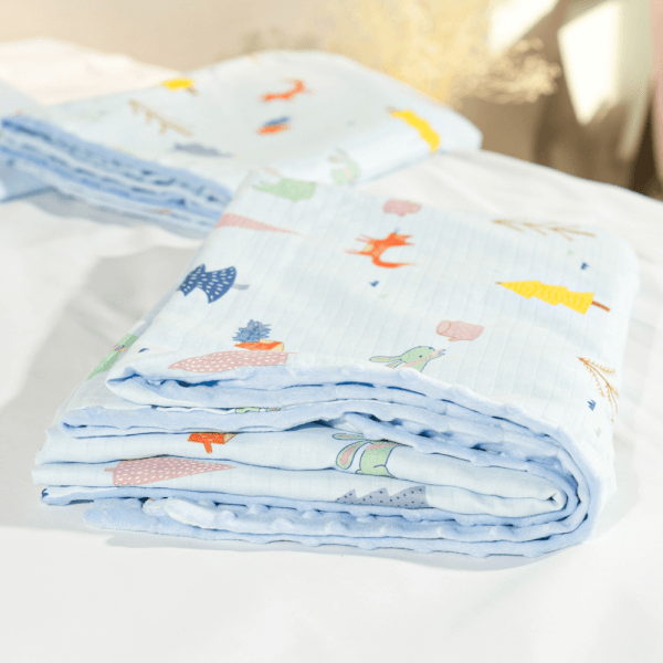 Chăn xô 2 lớp cho bé ConCung Good TOW21003 (75*100cm, Xanh)