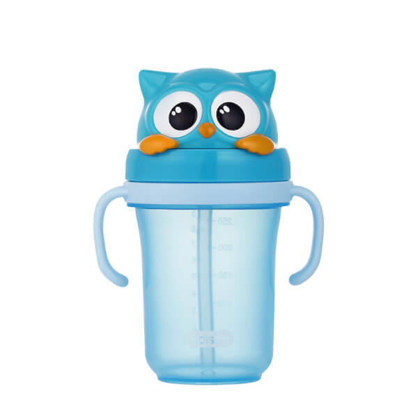 Bình tập uống  Edison 2 3D con cú (300ml, màu xanh)